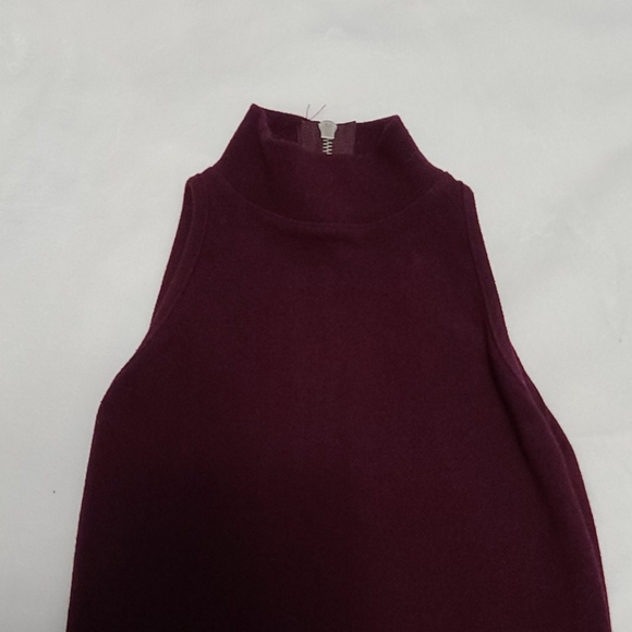 Sleeveless turtle dress in burgundy - Picture 2 of 5